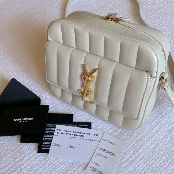 ✨SOLD✨YSL (Saint Laurent) Vicky Toy Small Quilted Lambskin Camera Bag - Picture 1 of 11